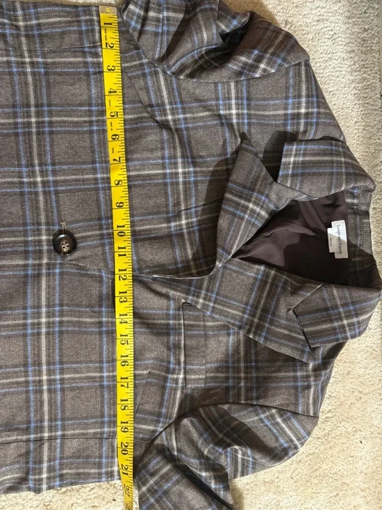 Lovers + Friends Plaid Brown Oversized Blazer Jacket - Women's size small - Picture 12 of 16
